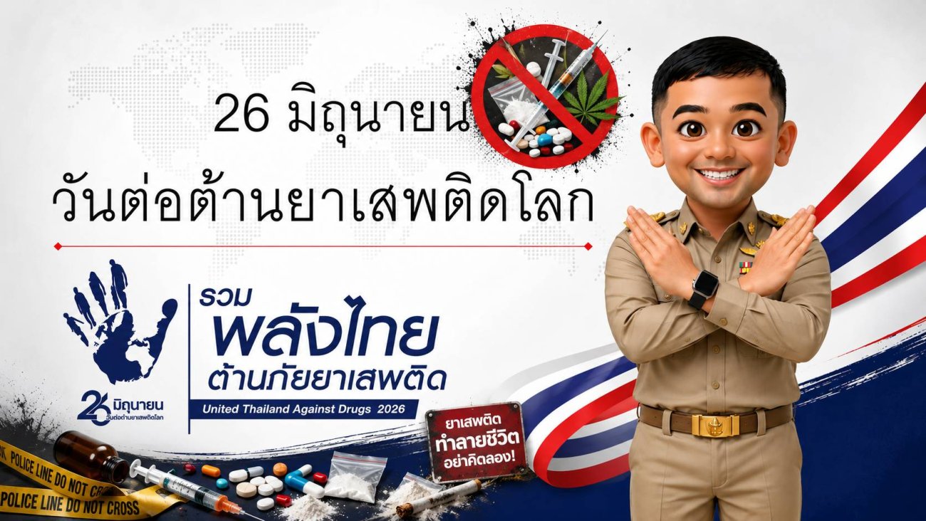 วันต่อต้านยาเสพติพโลก (26 มิถุนายน) 2569