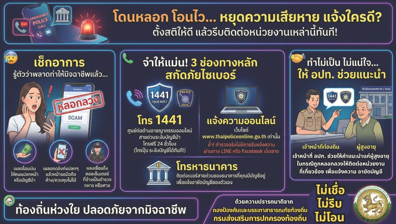 ความรู้ความเข้าใจเพื่อป้องกันการหลอกลวงทางออนไลน์ (Scammer)